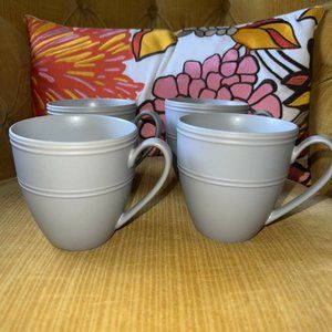 Kate Spade New York Lenox Coffee Cup Fair Harbor Oyster Gray Stoneware Mug (4)